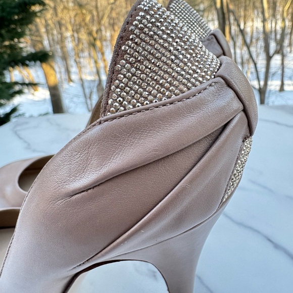 Valentino Garvani Embellished Platform Pump, Women's Nude Heels Crystal backs - Picture 6 of 12